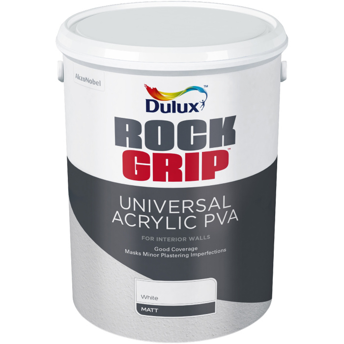 DULUX ROCKGRIP 5L UNIV ACRYLIC PVA WHT