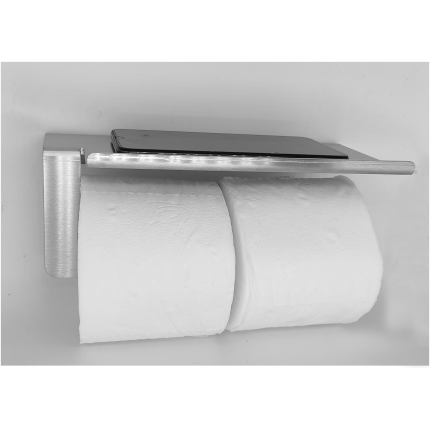 double toilet roll holder with phone and toilet roll