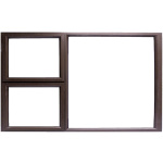 1800 x 1200 bronze aluminium window frame clear glass