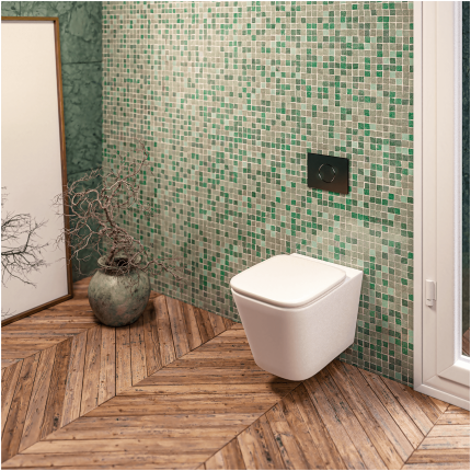 Volta Rimless Wall Hung Pan with Soft Close Seat@0.5x