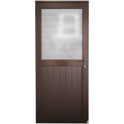 Door Aluminium Uni Midrail Cladding Bronze Left