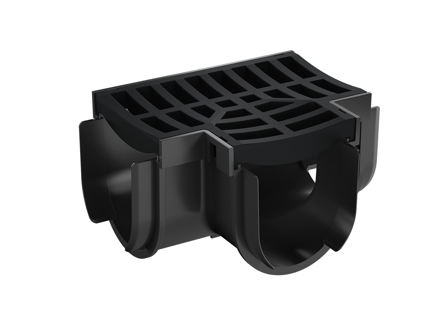 Rain Water Tee Piece & Grate - Featured Image 003121 E RELN Storm Drain Tee Piece cw Plastic Grate Black
