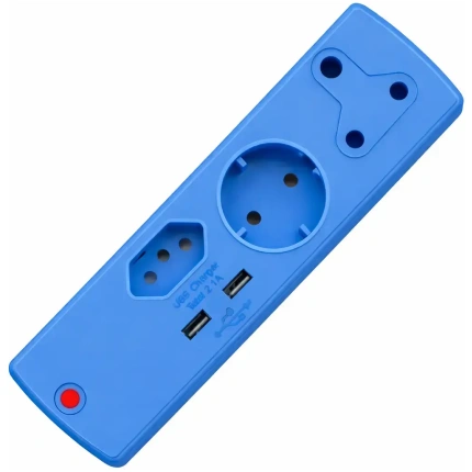 Adaptor Prem Blck 1X16A+1X5A+1Xusb blue