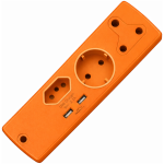Adaptor Prem Blck 1X16A+1X5A+1Xusb orange