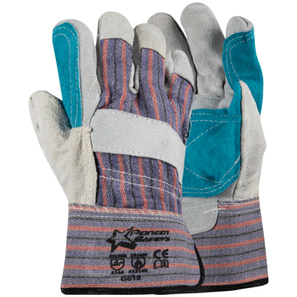 Gloves Leather C/Stripe Lg Workers