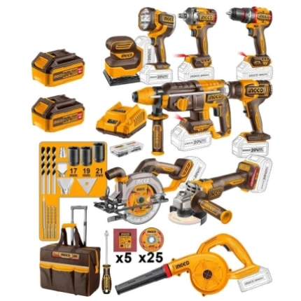 box 1 special 9 piece cordless industrial combo kit 9 ingco original imahgyprecsknnbz