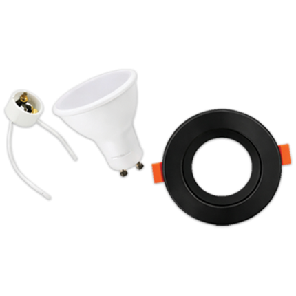 3W GU10 daylight downlight kit black