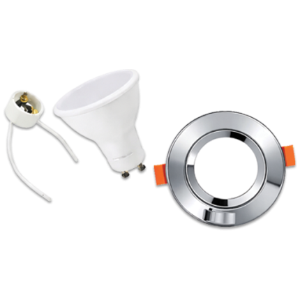 3W GU10 daylight downlight kit satin chrome