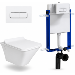 Toilet Combo Rs Italia Rnd W/Hung Wht Rec Flush/Bt
