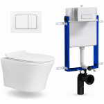Toilet Combo Rs Cute Rnd W/Hung Wht Sqr Flush/Btn