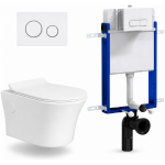 Toilet Combo Rs Cute Rnd W/Hung Wht Rnd Flush/Btn