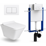 Toilet Combo Rs Italia Rnd W/Hung Wht Sqr Flush/Bt