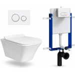 Toilet Combo Rs Italia Rnd W/Hung Wht Rnd Flush/Bt
