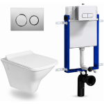 Toilet Combo Rs Italia Rnd W/Hung Chr Rnd Flush/Bt