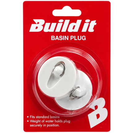 Basin Plug Small 32Mm Wht 2Pc
