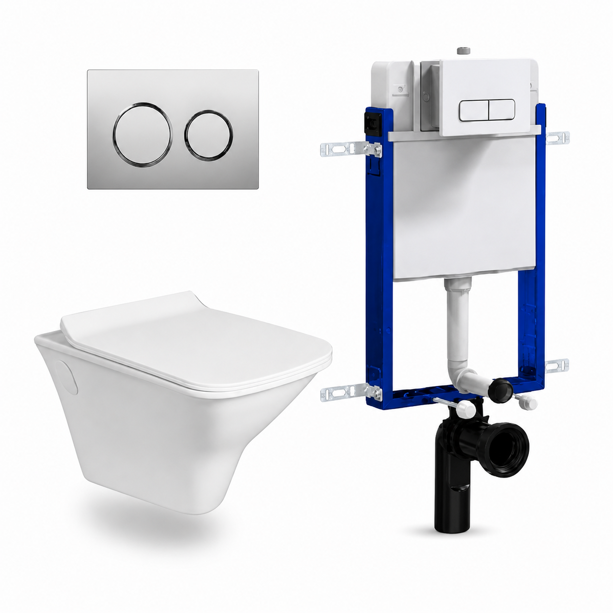 Toilet Combo Rs Italia Rnd W/Hung Chr Rnd Flush/Bt - Featured Image 514755