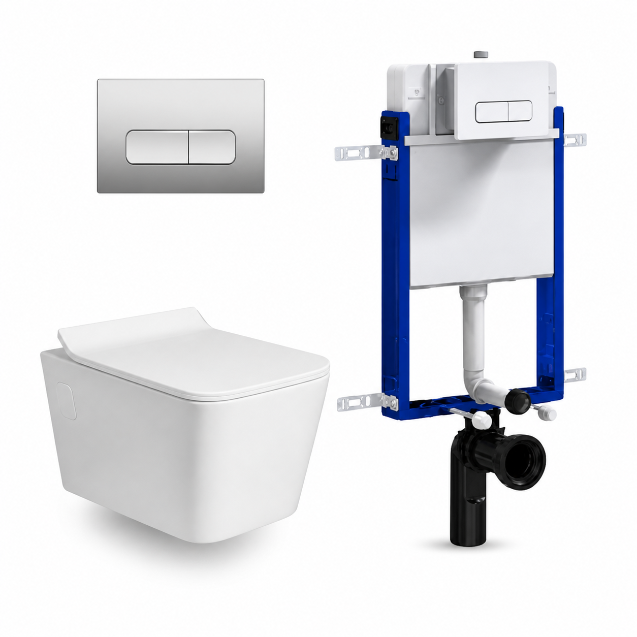 Toilet Combo Rs Rubix Rnd W/Hung Chr Rec Flush/Btn - Featured Image 514758