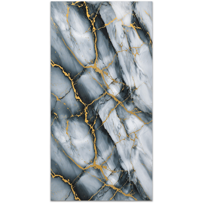 Wall Sheet grey & Gold High Gloss UV Marble
