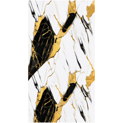 Wall Sheet White & Black High Gloss UV Marble
