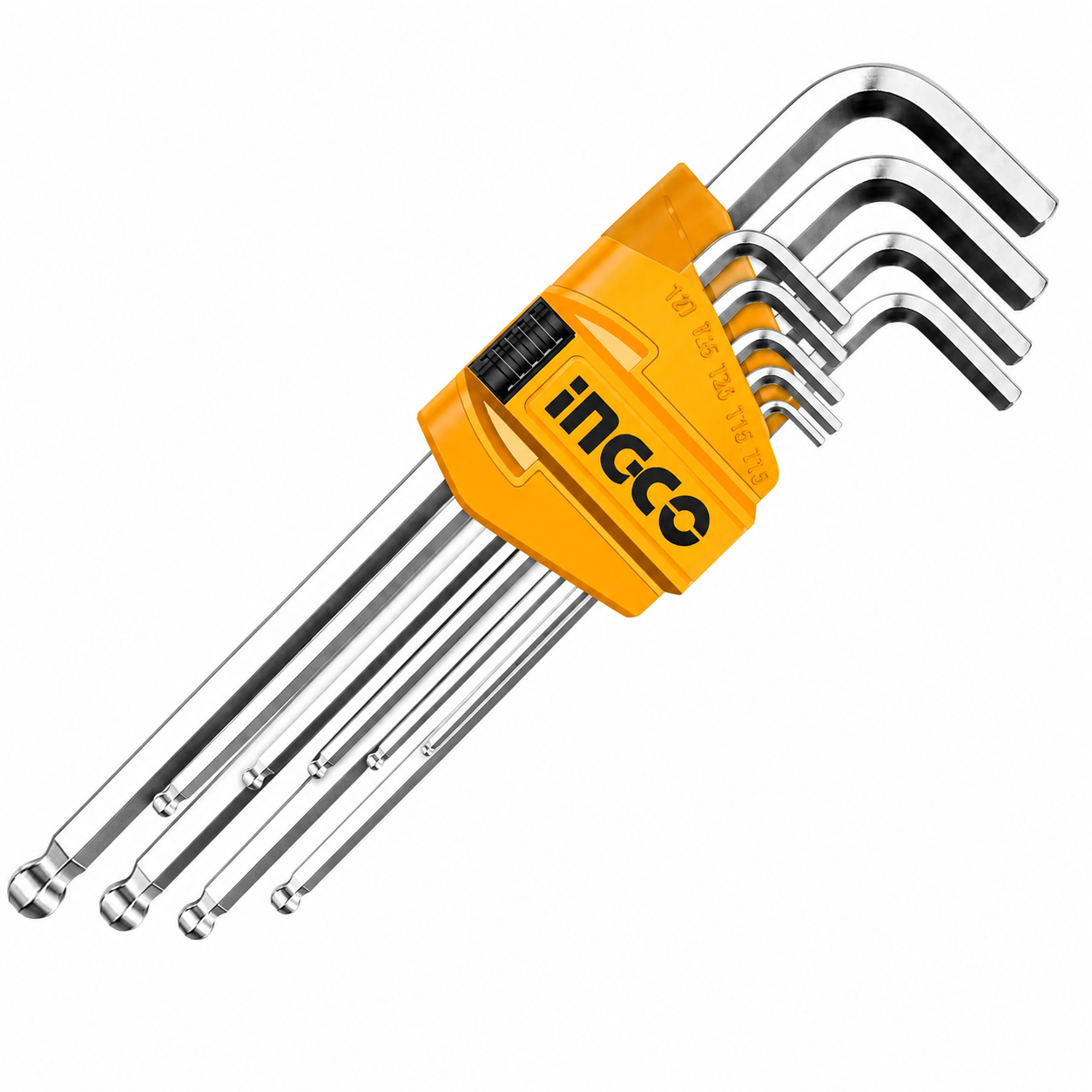 Ingco Allen Key (2) Ingco Allen Key 9Pc 1.5-10Mm Bp Long Crv - Image 1