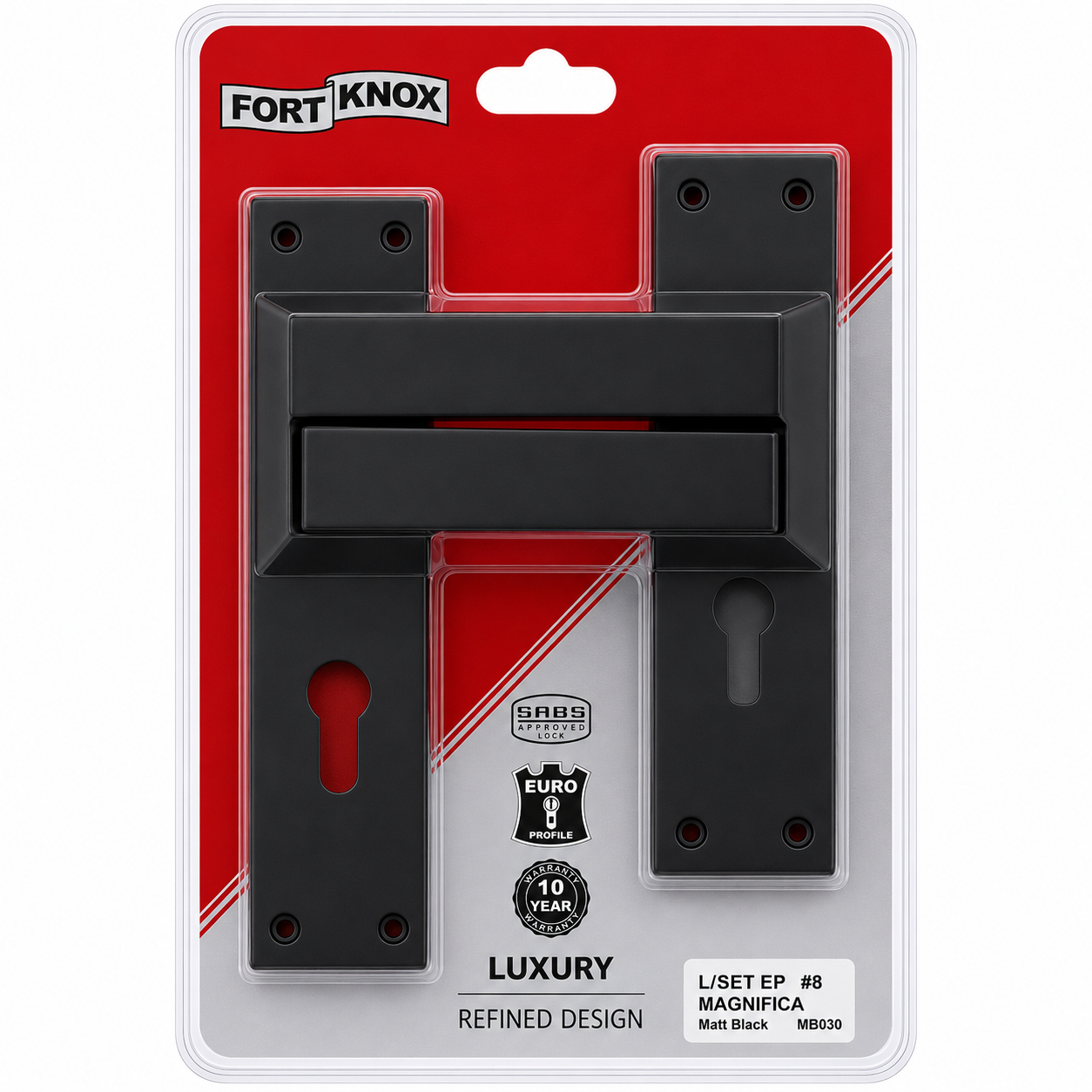 Lockset Mortice 2L Fk #8 Magnific M-Blk Lockset Mortice 2L Fk #8 Magnific M/Blk - Image 1
