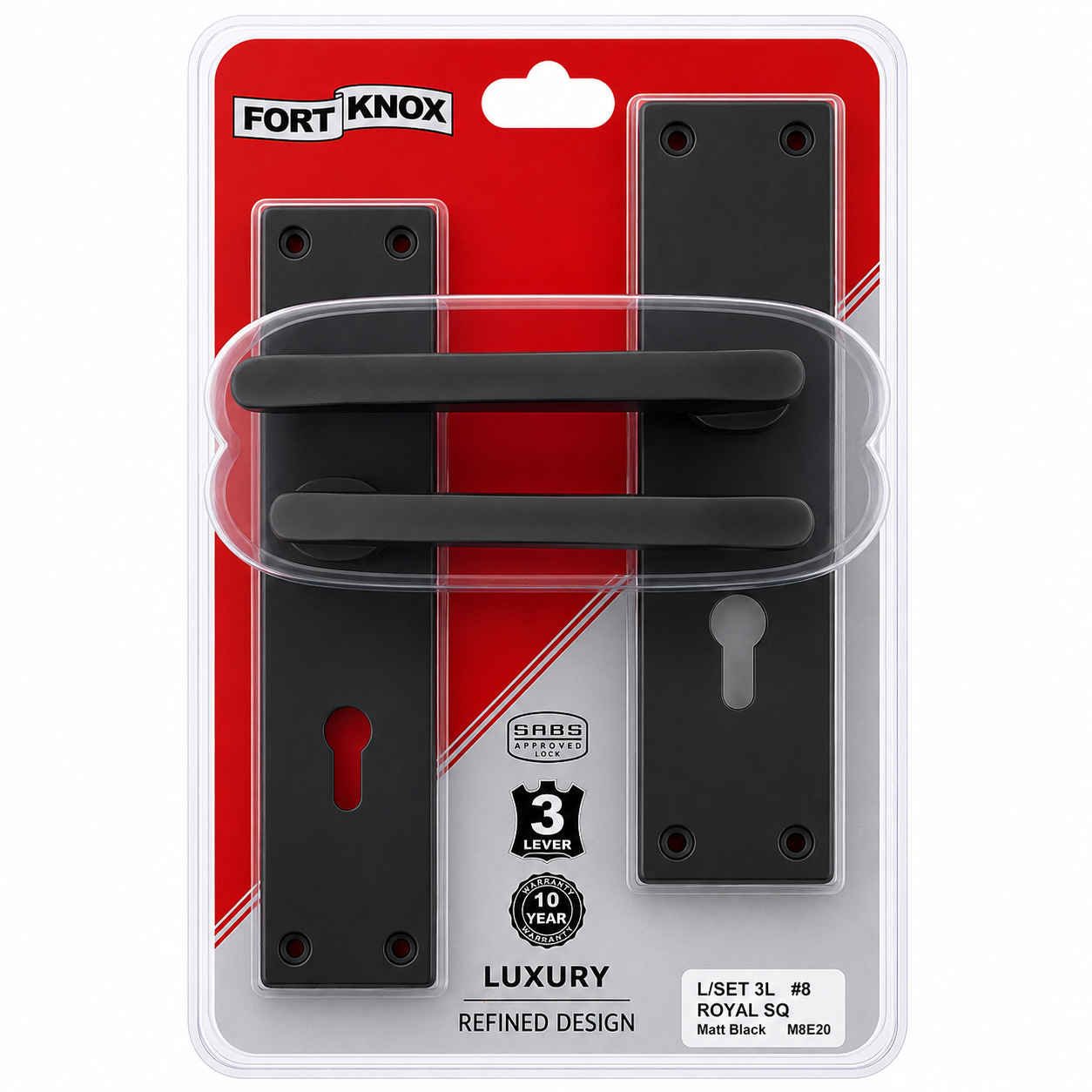 Lockset Mortice 3L Fk #8 Royal Matt Blk Lockset Mortice 3L Fk #8 Royal Matt Blk - Image 1