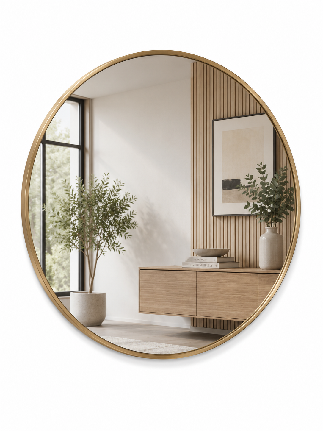 513692 Mirror Cg 600 X 600 Mir008 Brushed Gold - Image 1