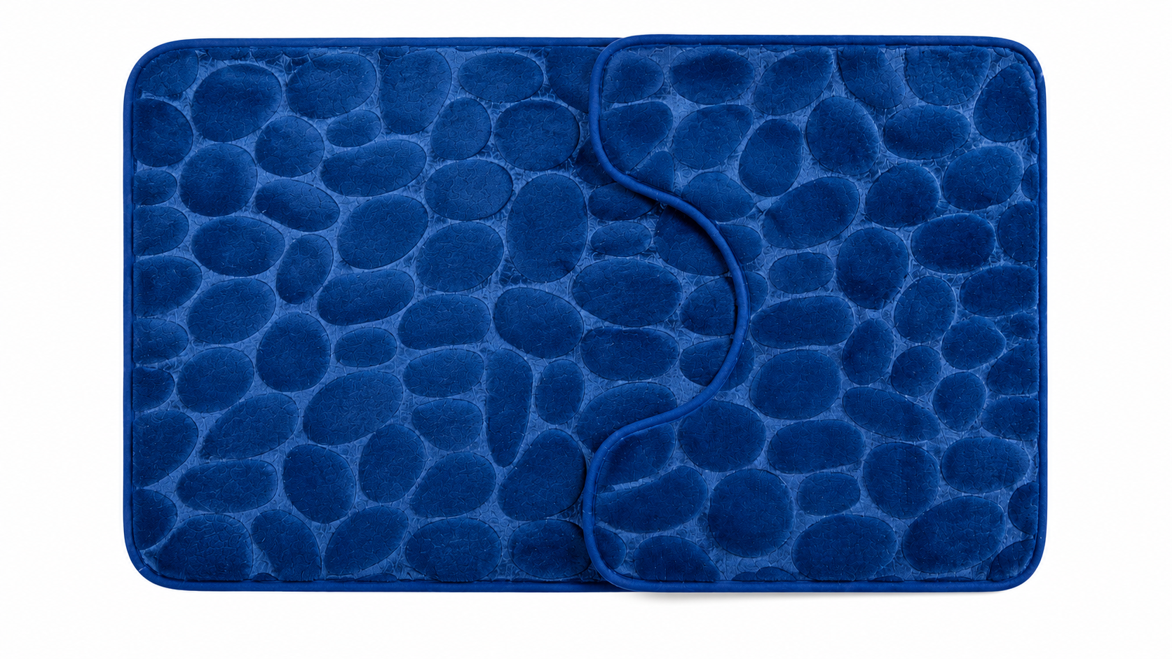 Bath Mat Set 2Pcs M-Foam Blue Bath Mat Set 2Pcs M/Foam Blue - Image 1
