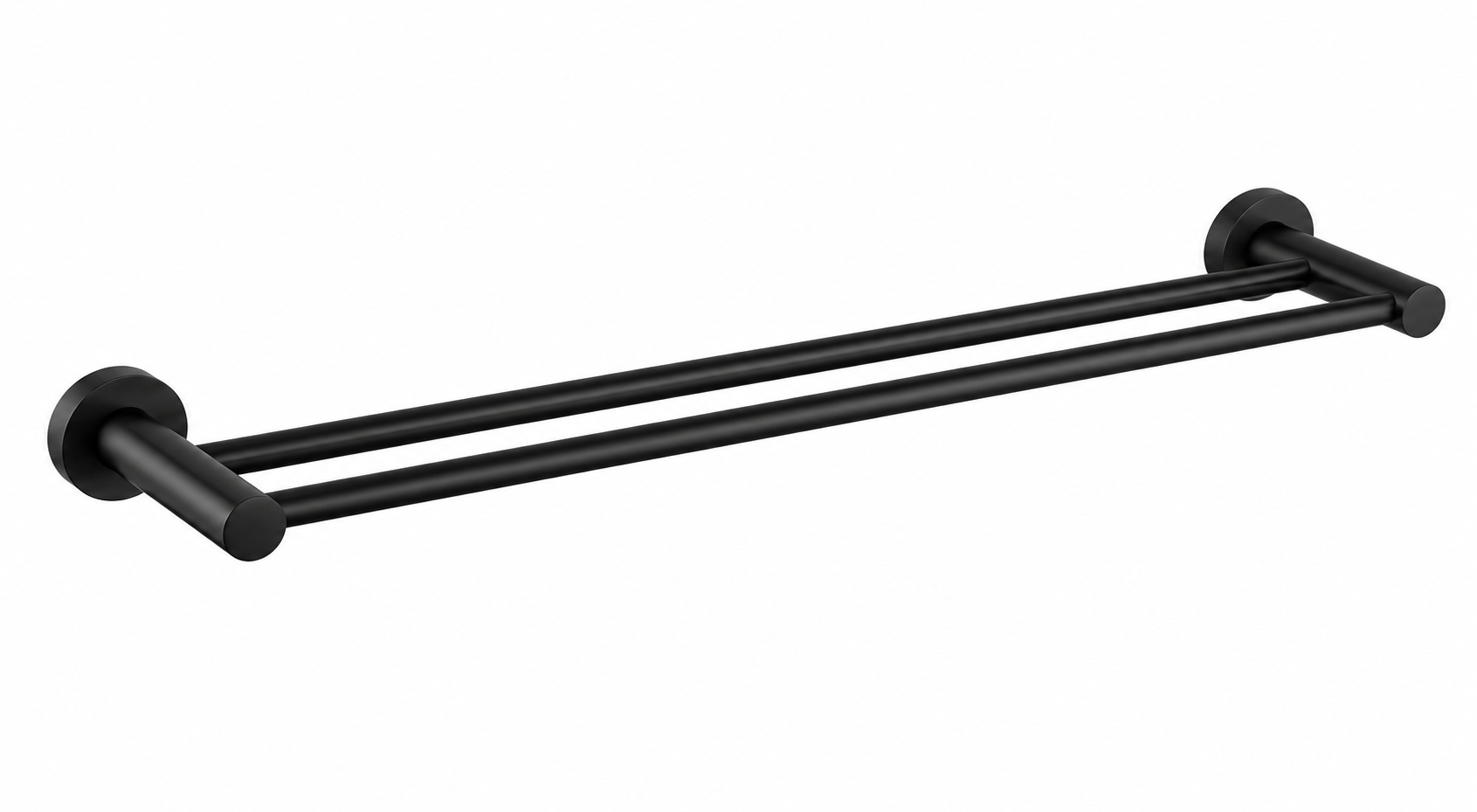 Bathroom Acc Zenna Dbl Towel Rail 700Mm Blk Bathroom Acc Zenna Dbl Towel Rail 700Mm Blk - Image 1