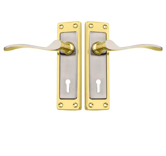 Lockset Bishop 3 Lever Brass Plated Lockset Bishop 3 Lever Brass Plated - Image 1