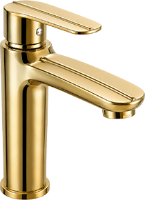 gold mixer Basin Mixer Rs Stainless Steel Golden 180Mm - Image 1