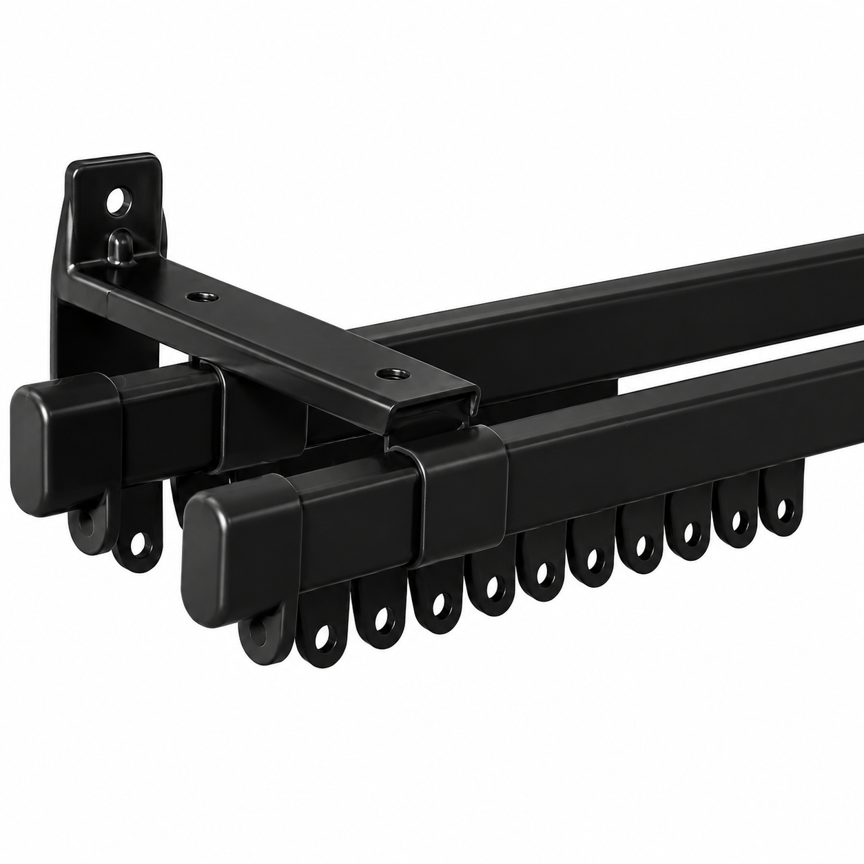 Dbl Curtain Track Curtain Tracks Double 1.0M Black - Image 1