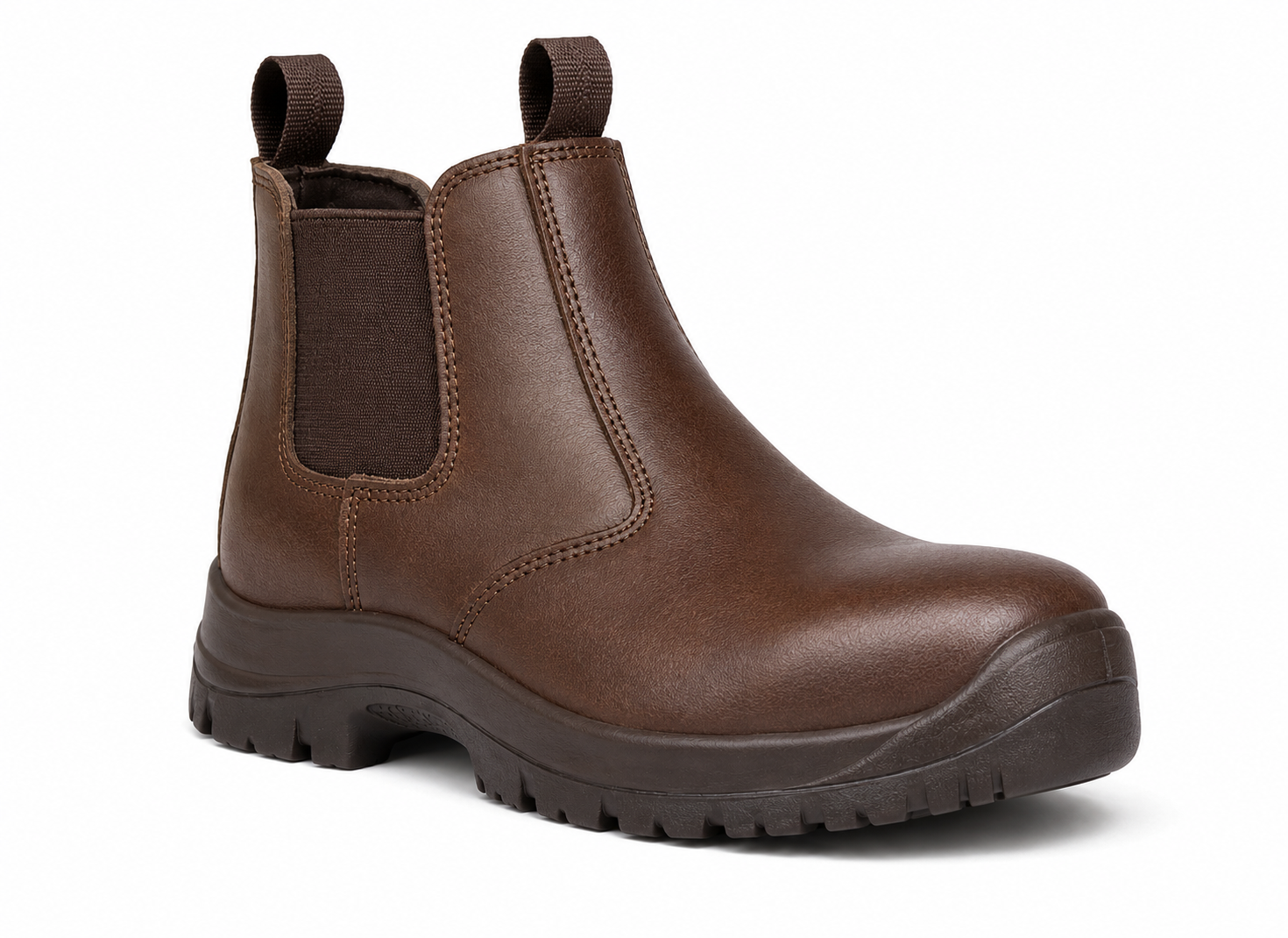 Safety Boot Chelsea Brown Leather Safety Boot Chelsea Brown Size 8 Leather - Image 1